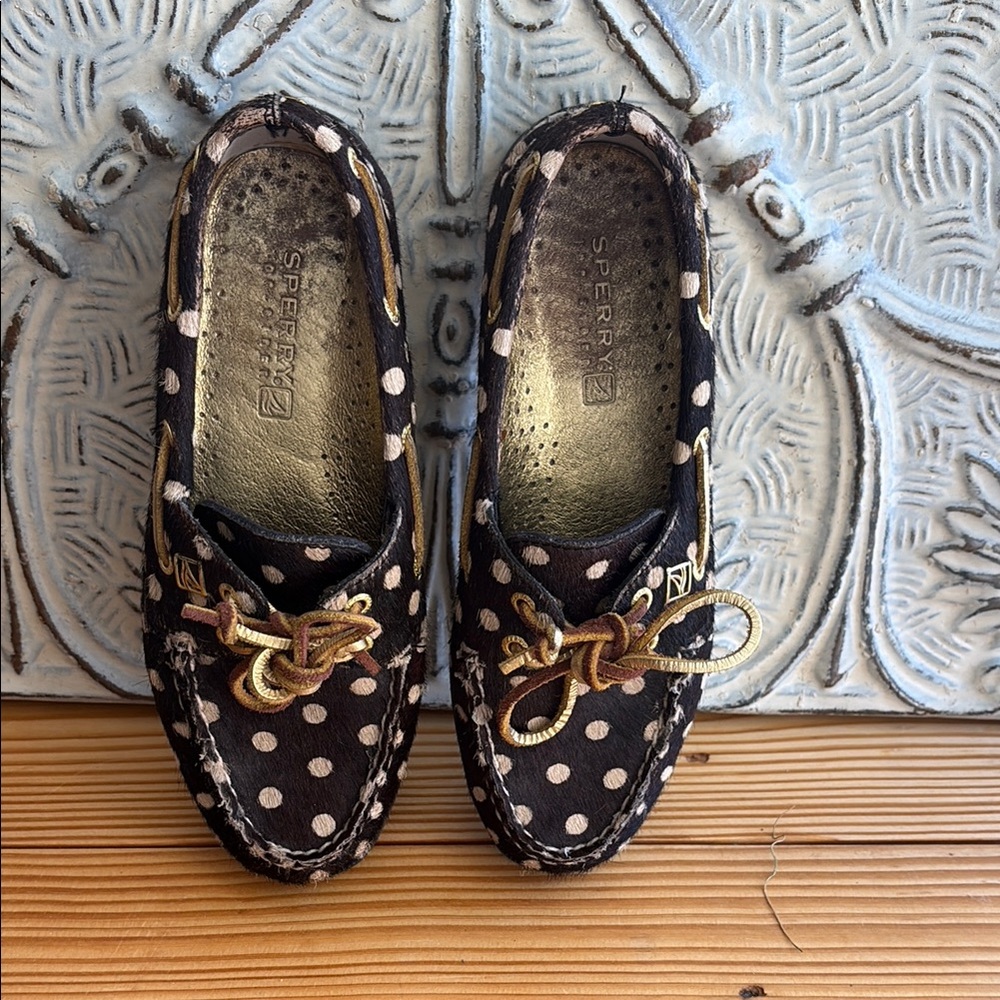 Sperry Leather Polka Dot Boat Shoes/Loafters